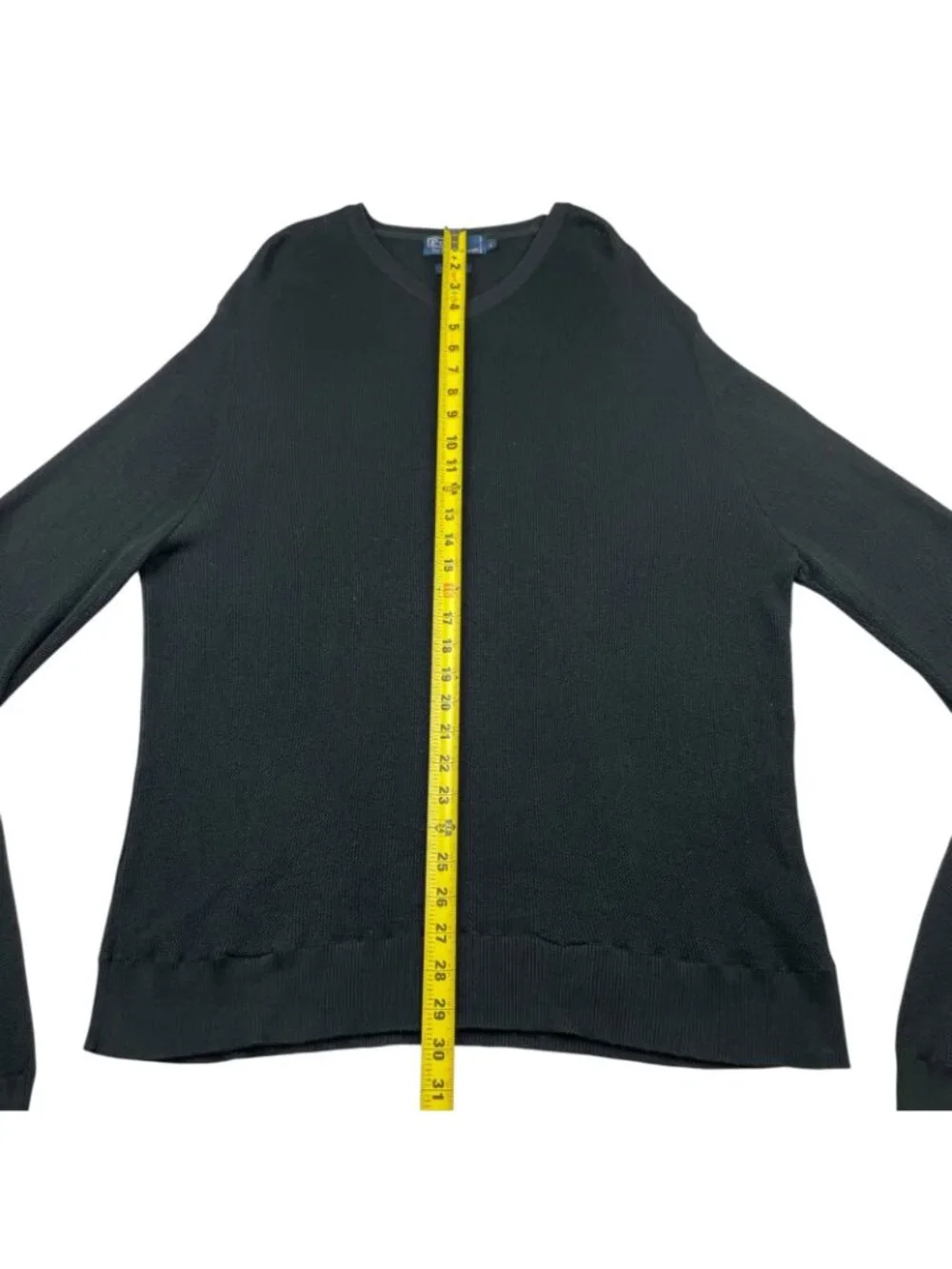 Polo Ralph Lauren Men's 100% Cotton Knit V-Neck Pullover Sweater Black • Large
